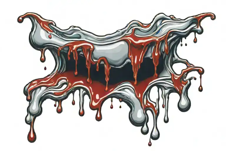 Bleeding Color Ink Dripping Blood