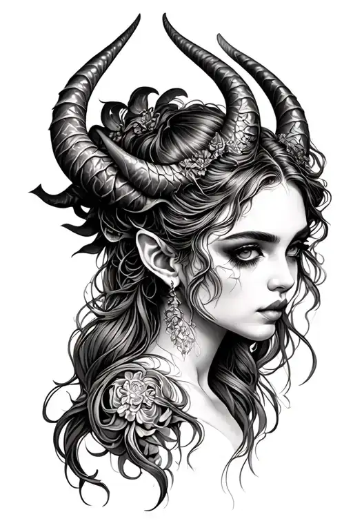 Beautiful Demon Lady Head