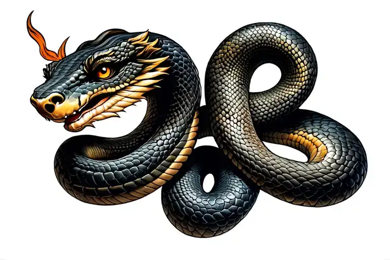 Snake And Damaru From Lord Shiva In One