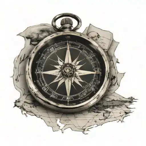 Compass Over A World Map