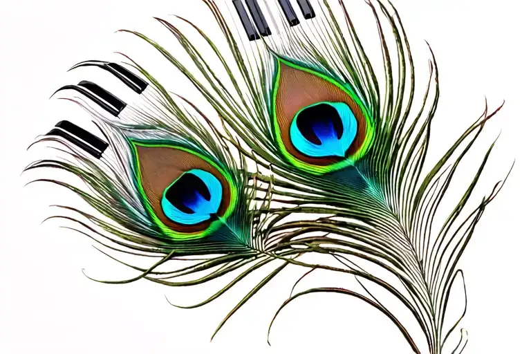 Piano Keys Peacock Feather Transforming