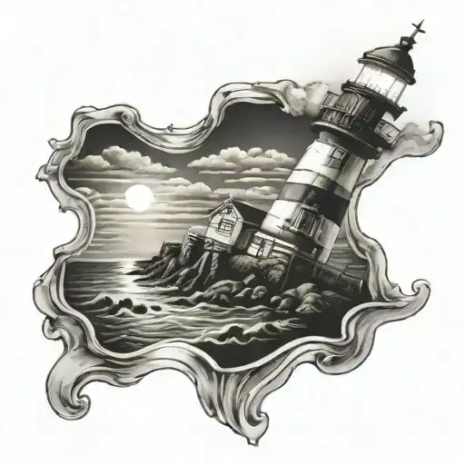 Lighthouse With The Light Being A Candle