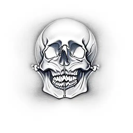 Smoked Skull Open Mouth With Canon Outgoing