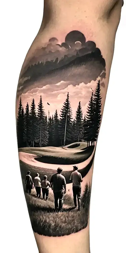 Pine Forest And Family On Golf Course And Ansel Adams And Time