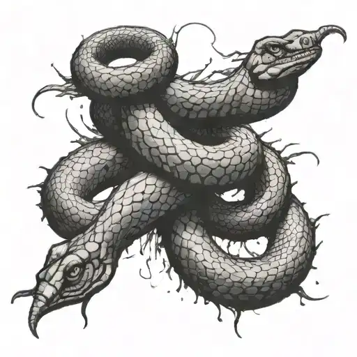 Money Sign Shaped Like A Snake With Cocaine As The Two Lines Going Through The S