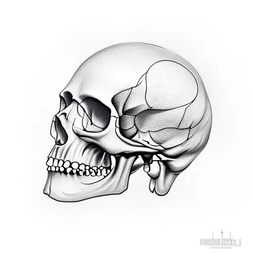 Human Skull With Tribal