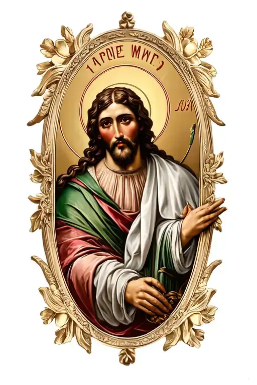 Saint Judas With Saint Benito Medallion