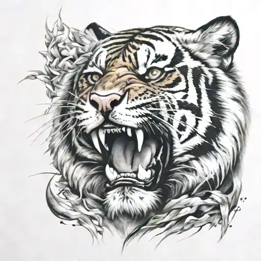 Strong Tiger Surrounded