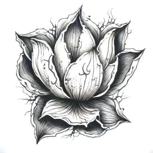 Broken Heart Made From A Lotus With Thorns