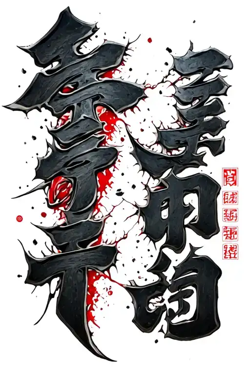 Chinese Letters On The Ribs Ripped Apart