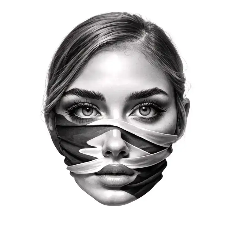 Woman Eyes Face Covered