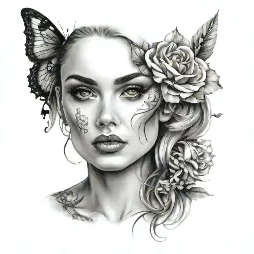 Beautiful Woman With Design