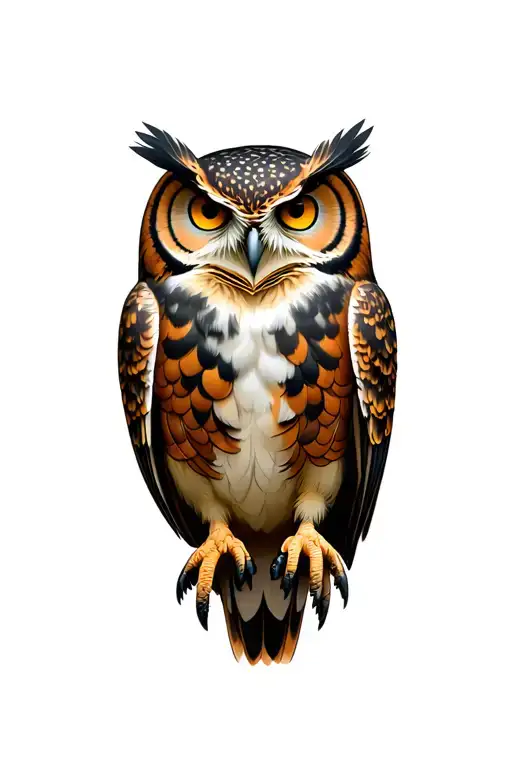 Owl In Imposing And Powerful Owners