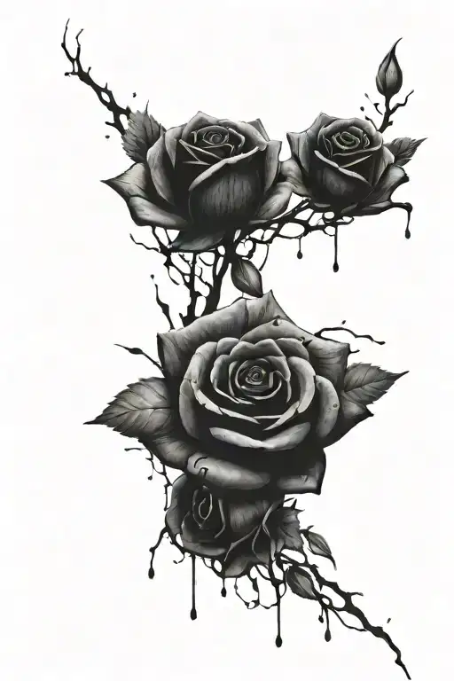 Black Roses With Petals Falling Out