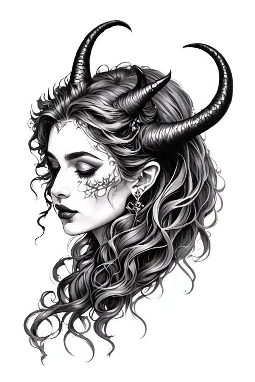 Beautiful Demon Lady Head