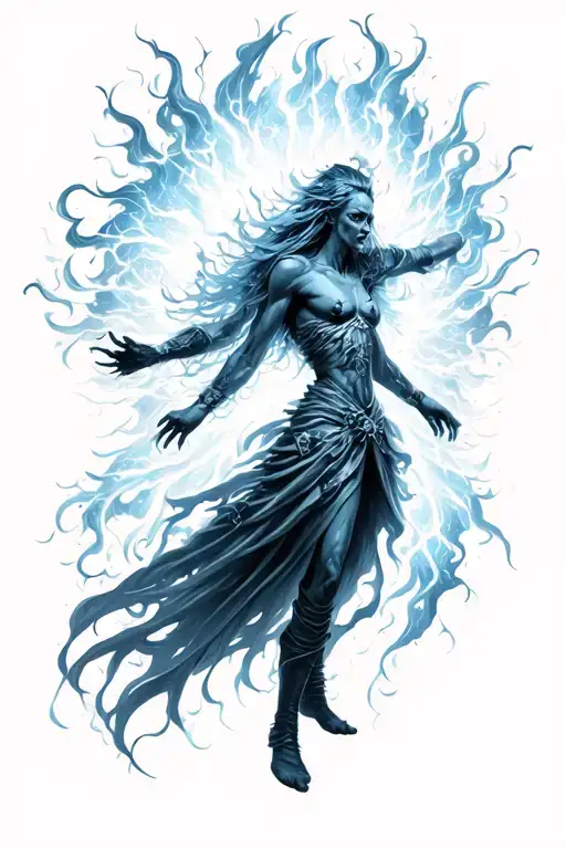 Dark Fantasy Character Surrounded By Energy Radiating