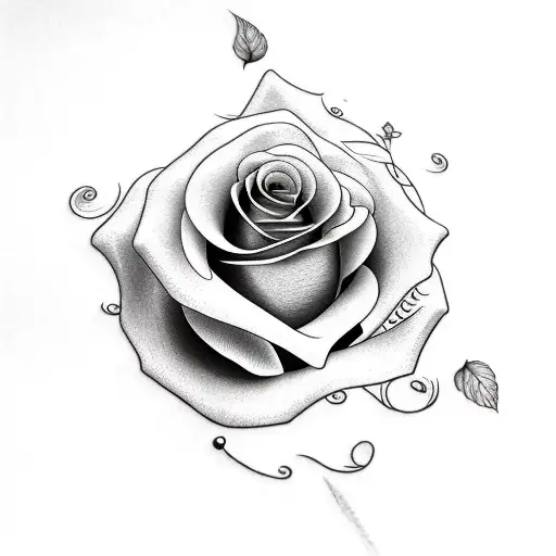 Rose With Script Writing Underneath