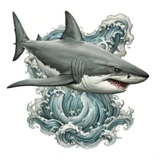 Ocean Waves Shark