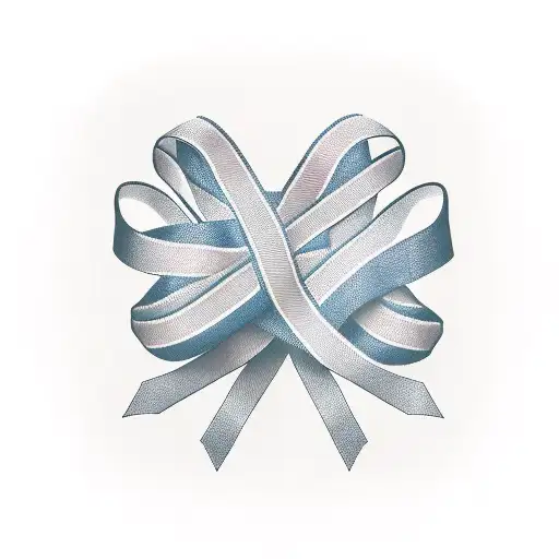 Cancer Ribbon With American Flag