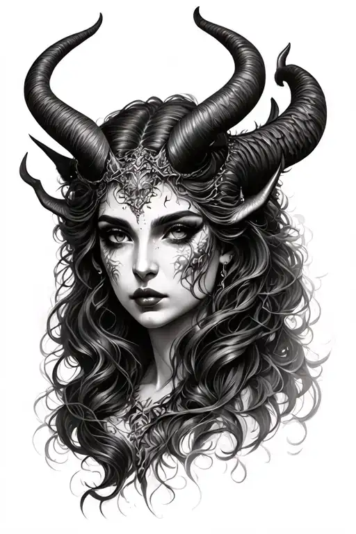 Beautiful Demon Lady Head