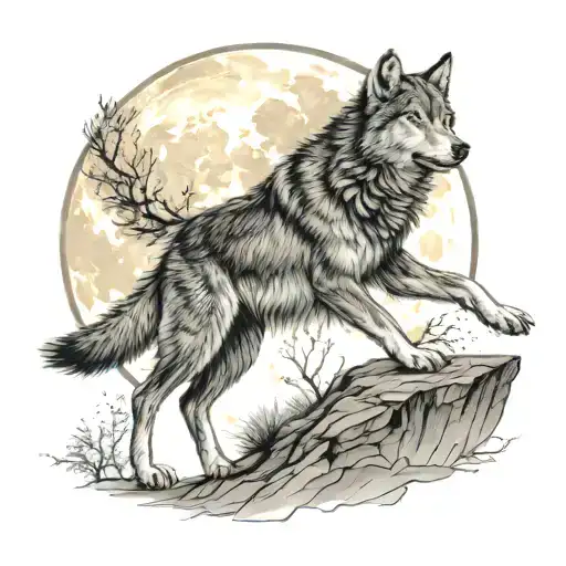 Wolf Howling At The Moon Morning A Dead One