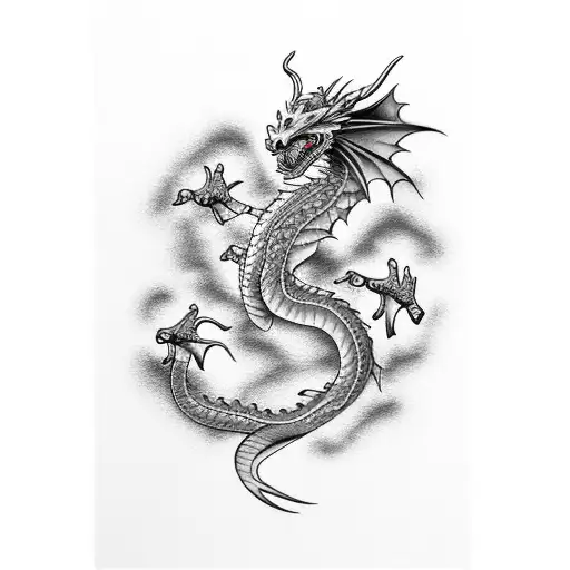 Dragon Going Around Katana