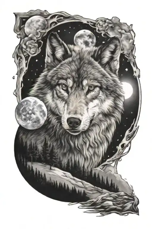Wolf And The Moon Shining