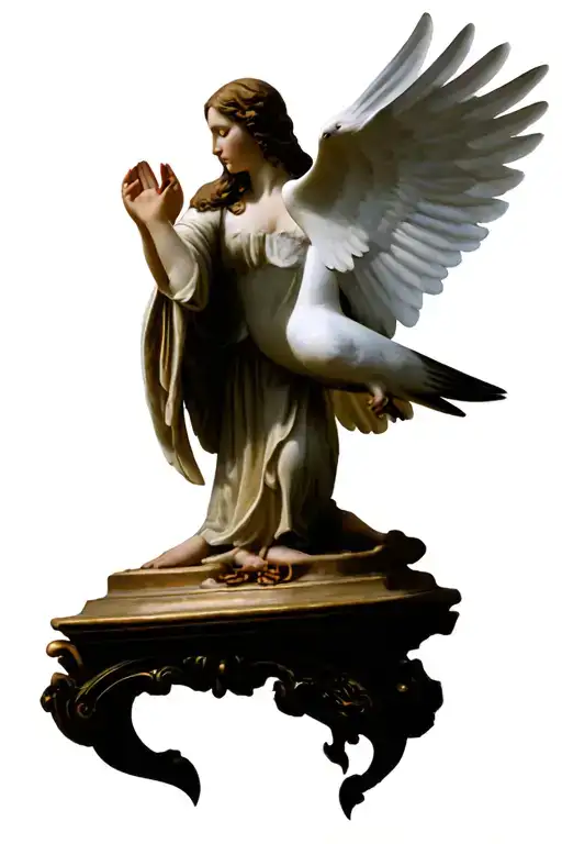 St Marie Prayer Position With A Dove Or Two Below More Decor