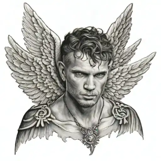 Male Angel Face With A Scar