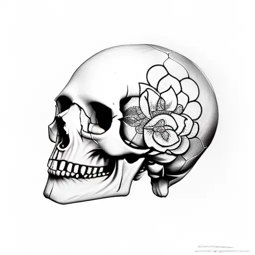 Human Skull With Tribal