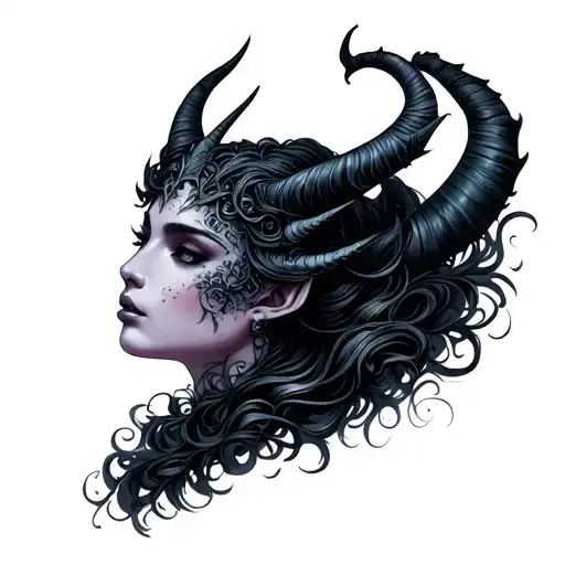 Beautiful Demon Lady Head