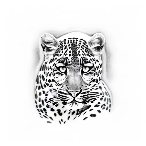 Black And White Leopard Surrounded By Australian Native Flowers And Rainforest