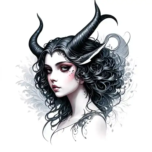 Beautiful Demon Lady Head