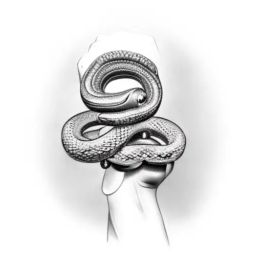Praying Hand And Snake