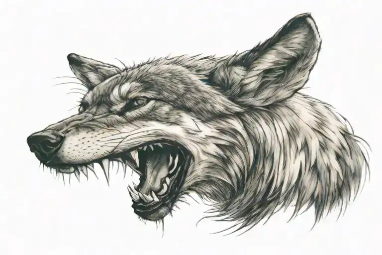 Agressive Wolf Face