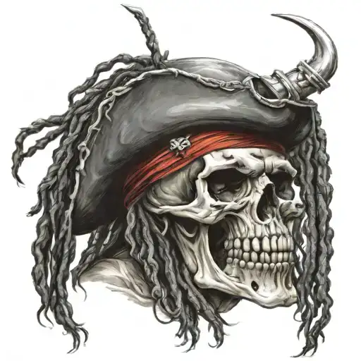 Pirate Skull With Dreads