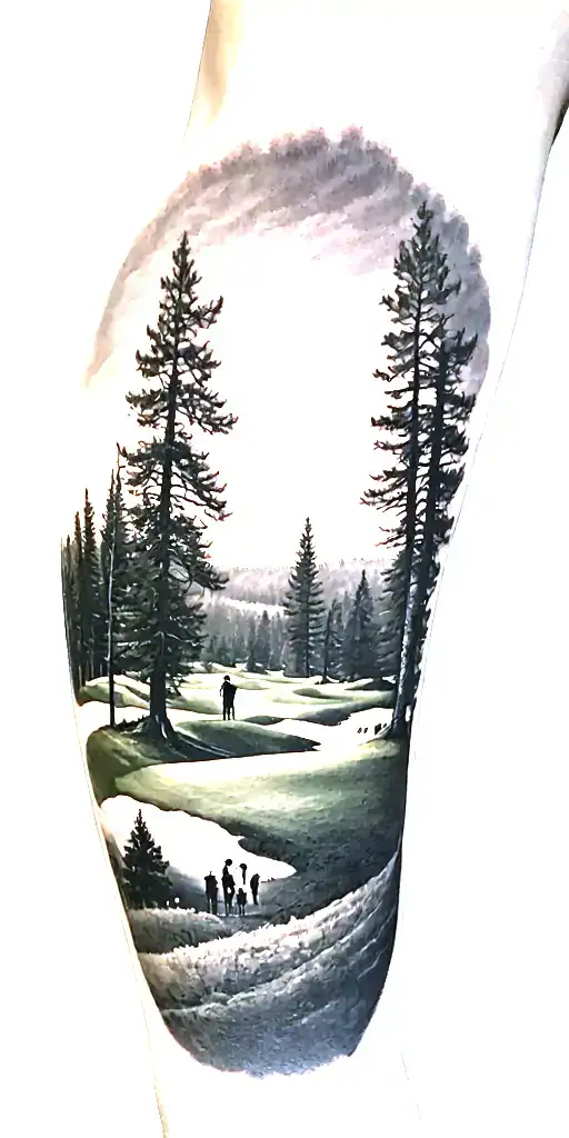 Pine Forest And Family On Golf Course And Ansel Adams And Time