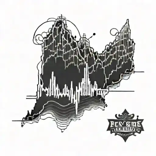 An Ekg Waveform Shaped Like A Mountain Range With A Heartbeat Rhythm