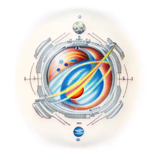 Astronaut With Solar System