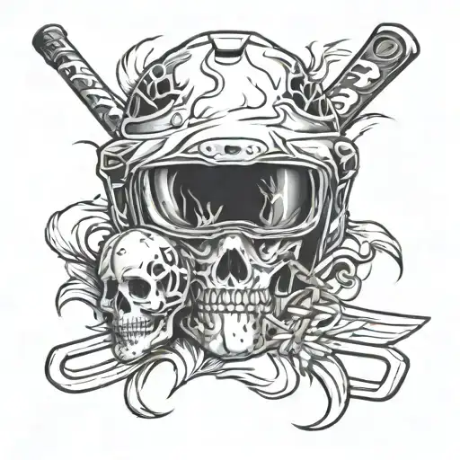 Anaheim Ducks Logo With A Skull And Bones In A Hockey Helmet