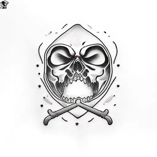 Full Body Grim Reaper With Hour Glass In Hand