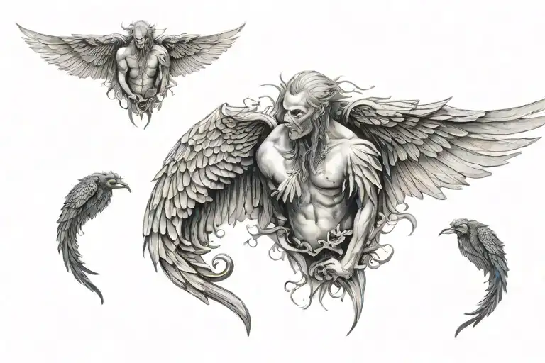 Demon And Angle Wings