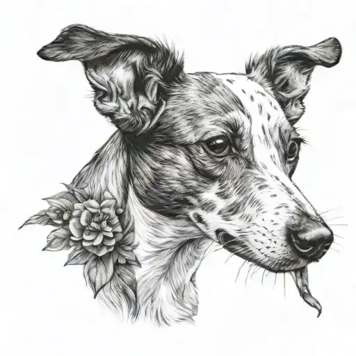 Jack Russel Terrier With Hummingbird On Nose