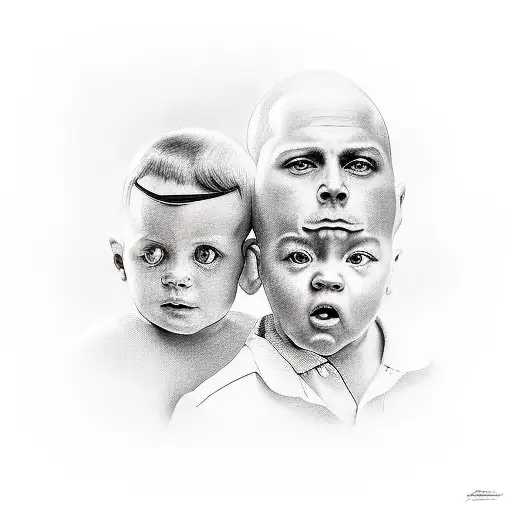 Portrait With My 2 Sons And Daughter