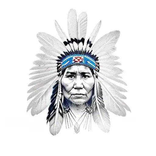 Native American Indian Female With Bird