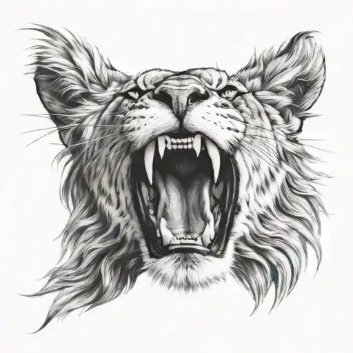 Lion Open Mouth Open