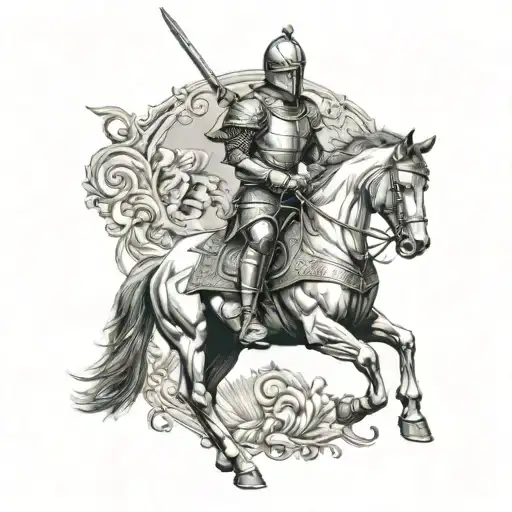 Knight On Horse On Two Feet Facing Forwards
