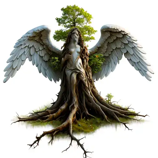 Dead Tree With Angel Wings
