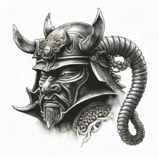 Samurai Mask And Castle