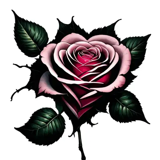 Midnight Rose Mixed With Broken Heart Surrounded